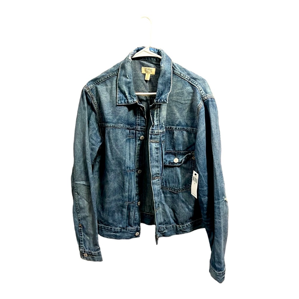 Polo Ralph Lauren Men’s denim patchwork collar trucker jacket